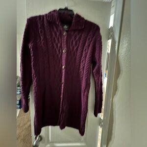 Women's Purple Cable Knit Sweater